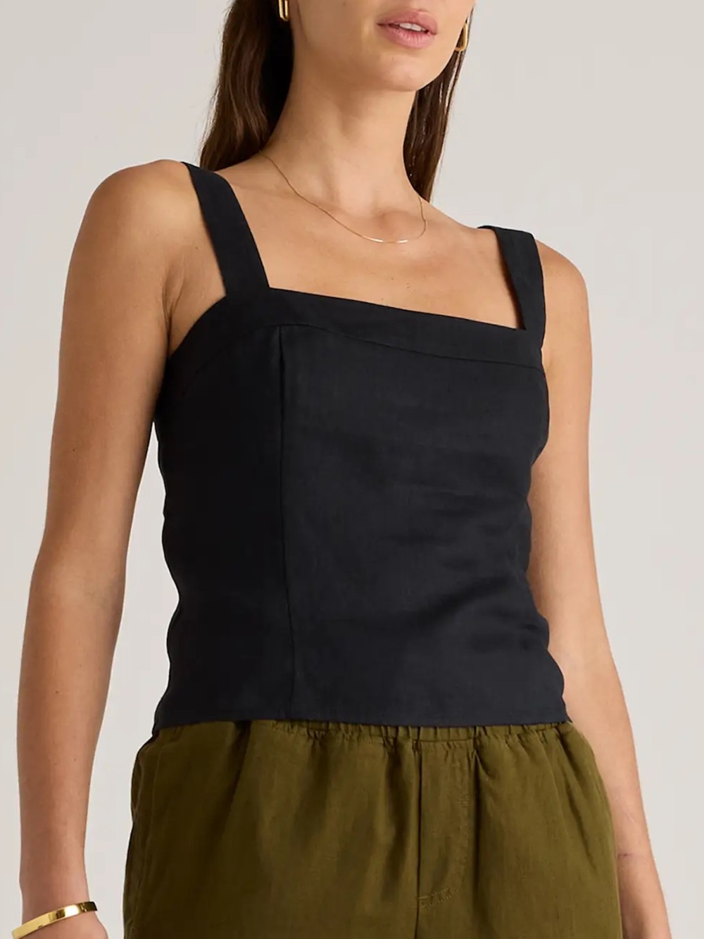 NWT Quince 100% European Linen Fitted Tank